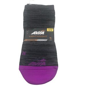 Avia Women's Lightweight No Show Microfiber Purple/Black Socks Shoe Sz 8-12 New